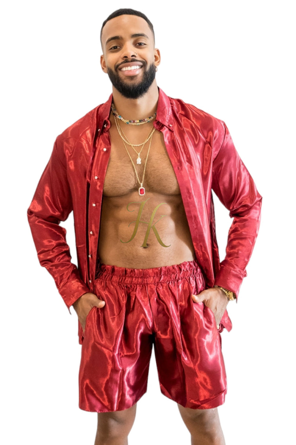 Beachwear Luxury Silk Shirt Set - Handmade Men's Fashion - kayibstrore