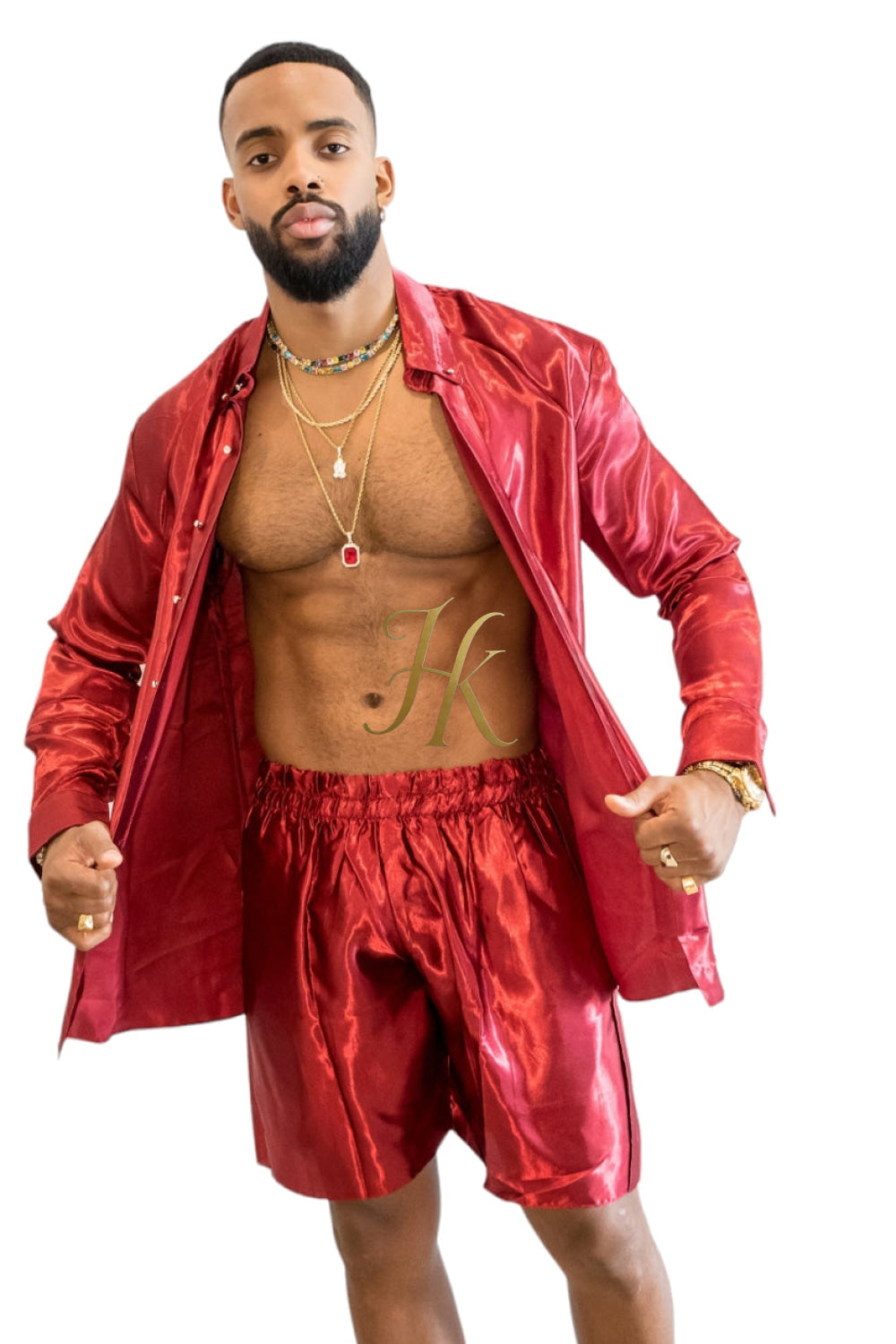 Beachwear Luxury Silk Shirt Set - Handmade Men's Fashion - kayibstrore