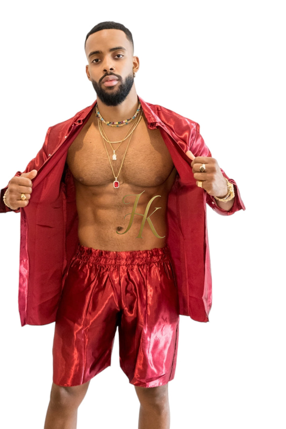 Beachwear Luxury Silk Shirt Set - Handmade Men's Fashion - kayibstrore