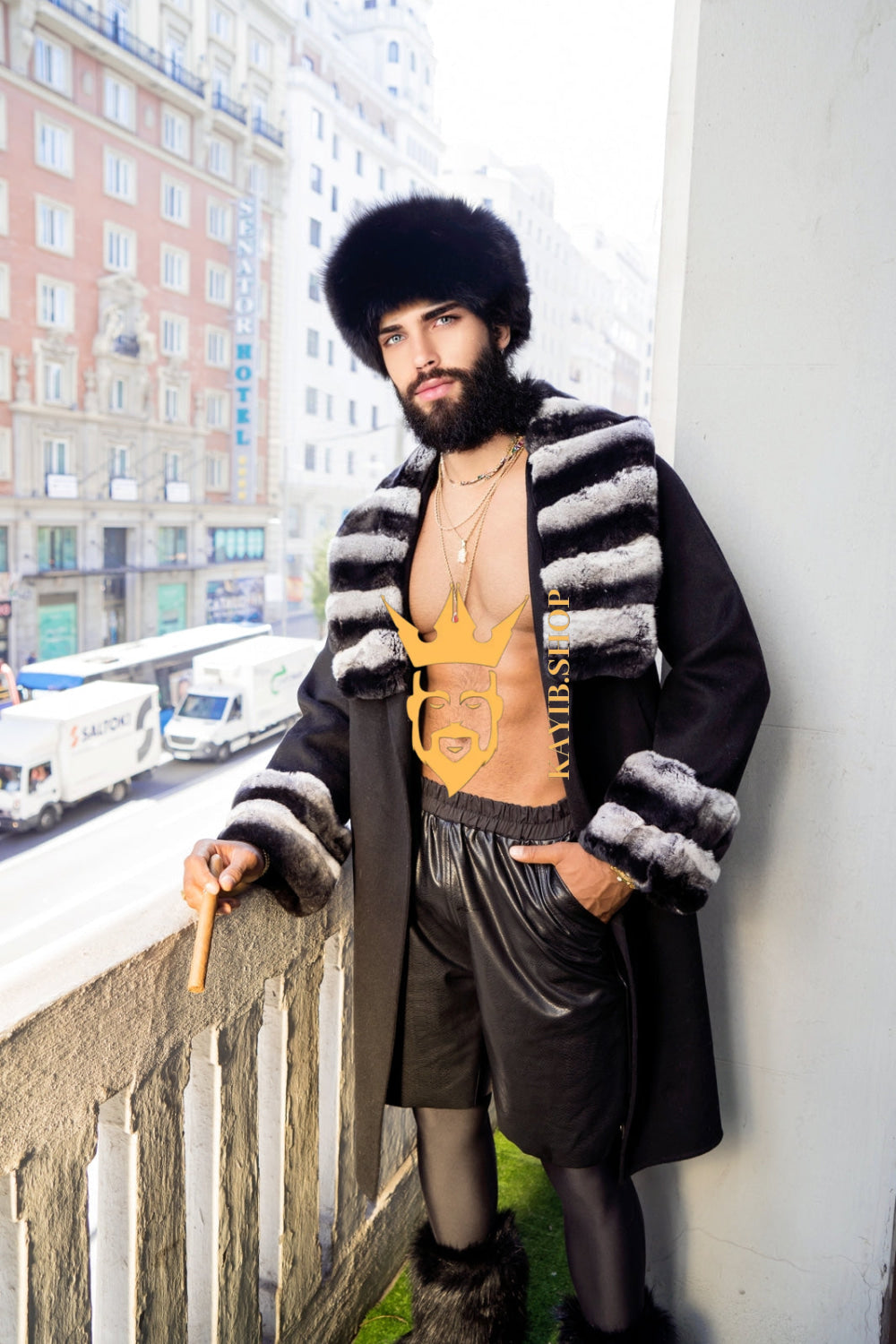 Fashion Luxury Handmade Premium Cashmere & wool Real Fur Coats with Rex Rabbit Fur Colllar - kayibstrore
