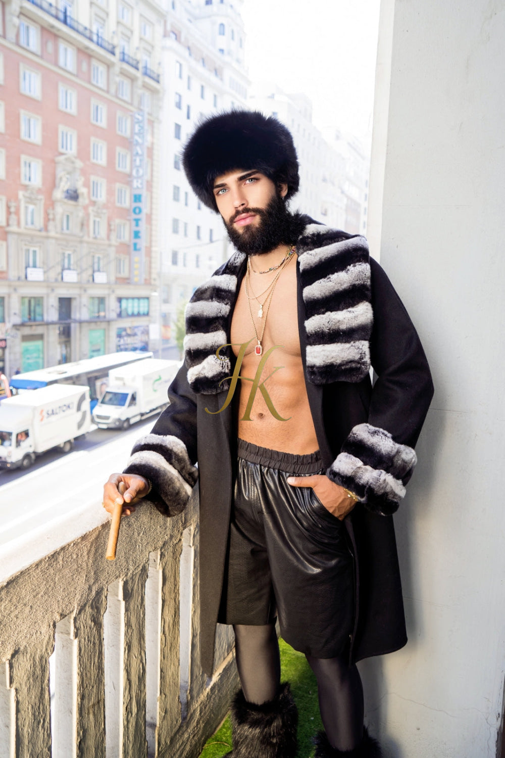 Fashion Luxury Handmade Premium Cashmere & wool Real Fur Coats with Rex Rabbit Fur Colllar - kayibstrore