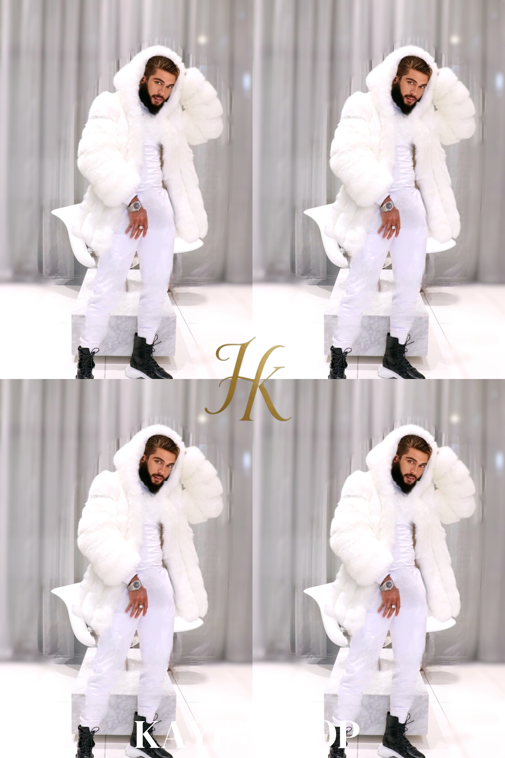 Luxury white Rabbit Fur Car Coat for women and mens- Stay Warm and Stylish this Fall - Genuine Softness Guaranteed - kayibstrore