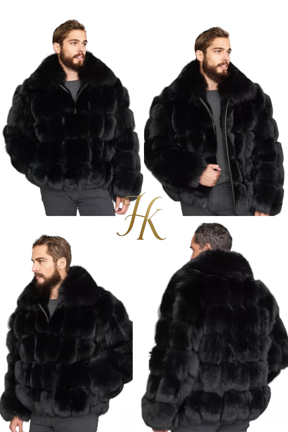 Luxury Black Fox Fur Parka for Men: Embrace Winter in Style - kayibstrore