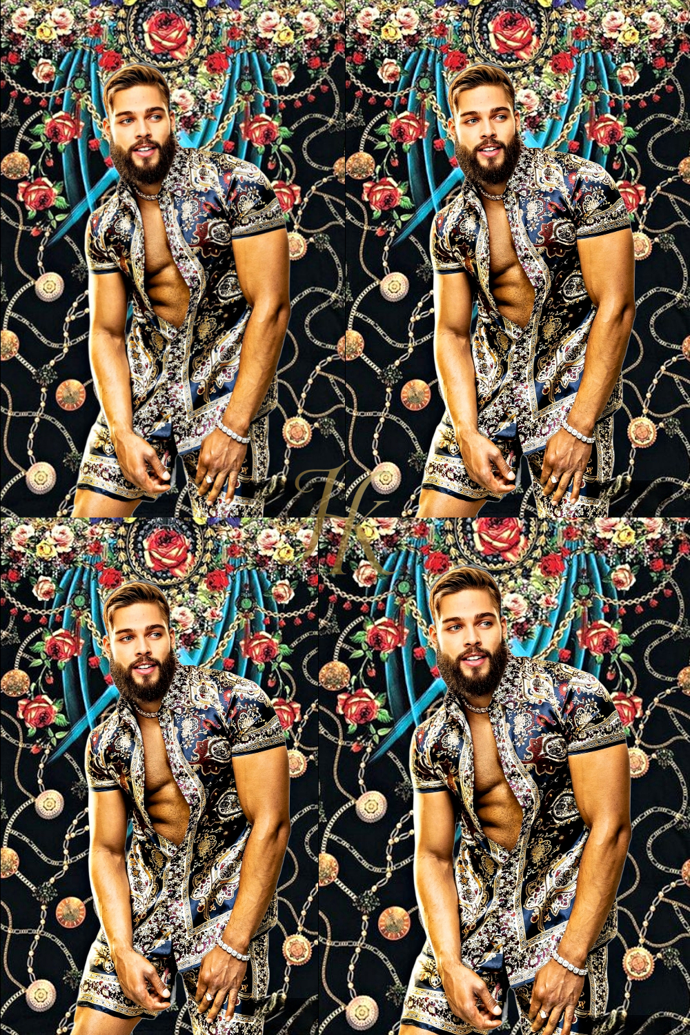 Le Barocco Barroco Silk Shirt - Elevate Your Summer Style with KAYIB's Iconic Print - Crafted from Pure Silk and Satin for Utmost Comfort - kayibstrore