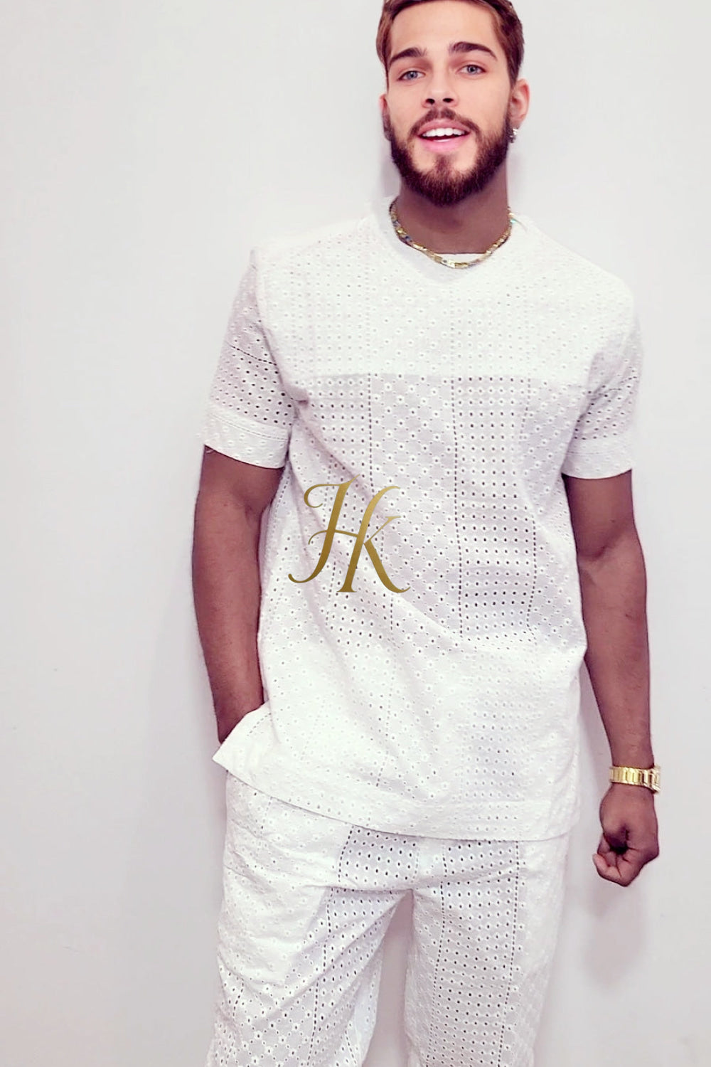 Luxury Men's Lace Two-Piece Clothing: Sophisticated & Versatile Ensemble - kayibstrore