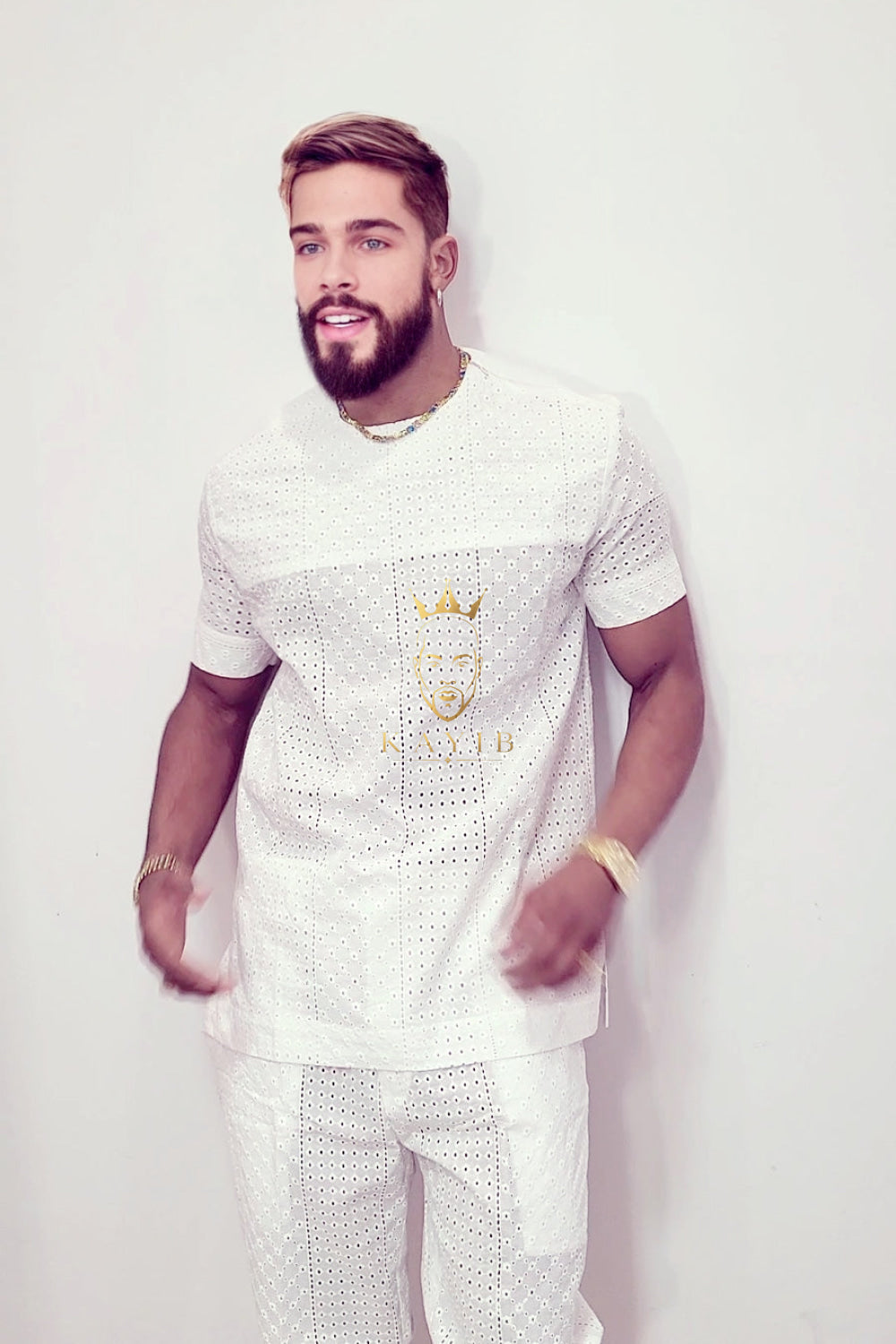 Luxury Men's Lace Two-Piece Clothing: Sophisticated & Versatile Ensemble - kayibstrore
