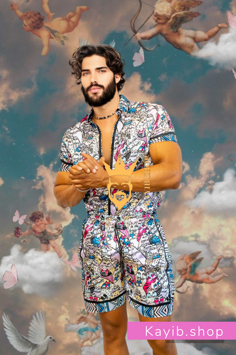 Silk shirt Set - Elevate Your Style with Hand-Sewn Luxury set - kayibstrore