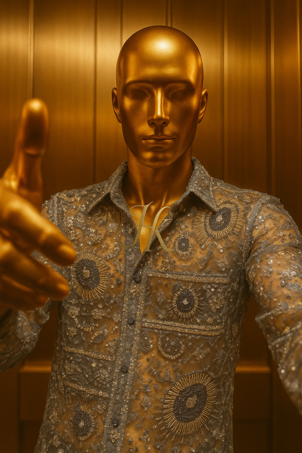 Men’s Luxury Beaded Lace Set – French Tulle with Pearls & Sequins Shirt and Pants