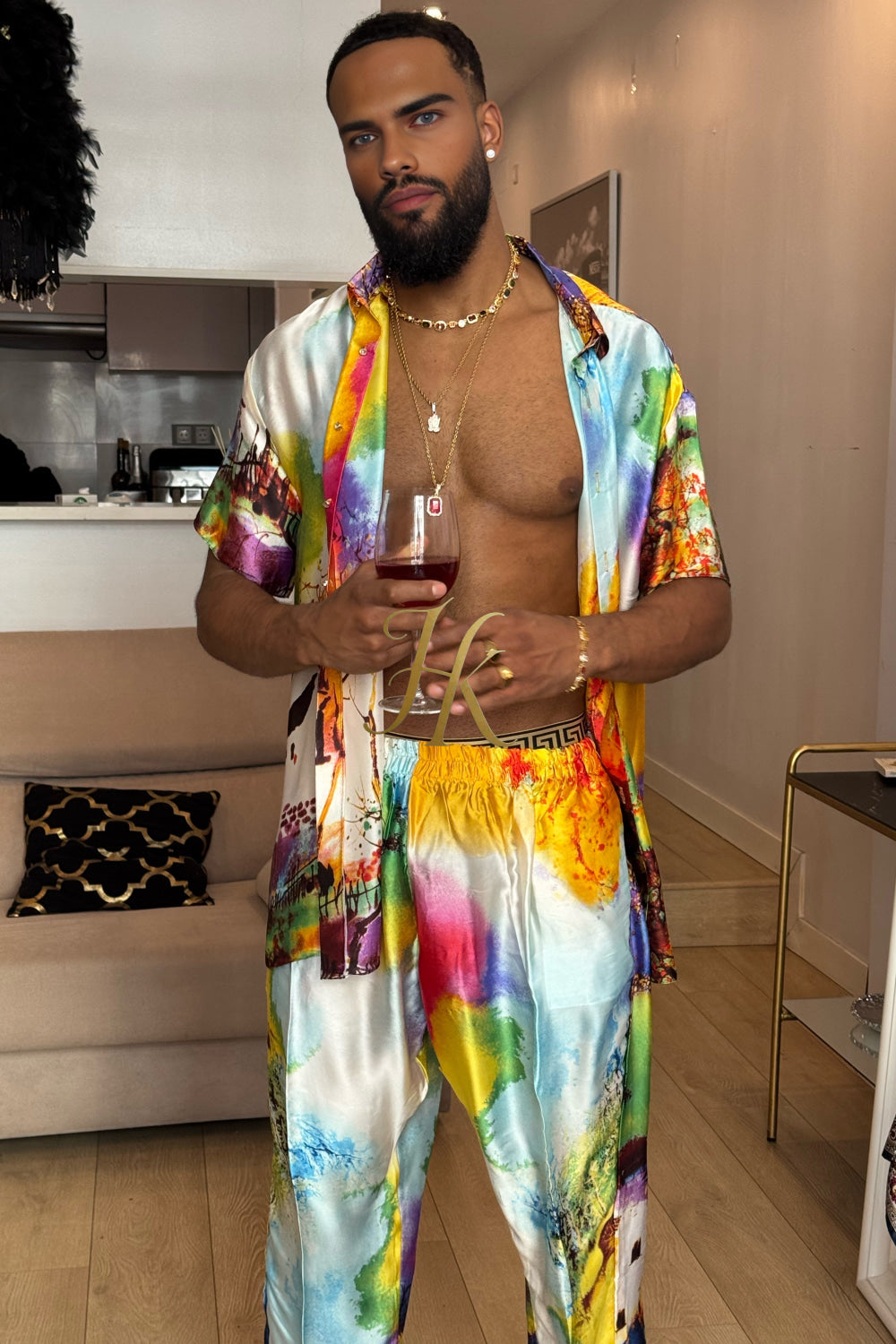 Men's Luxury Silk Set: Perfect for stylish travel, celebrations - kayibstrore