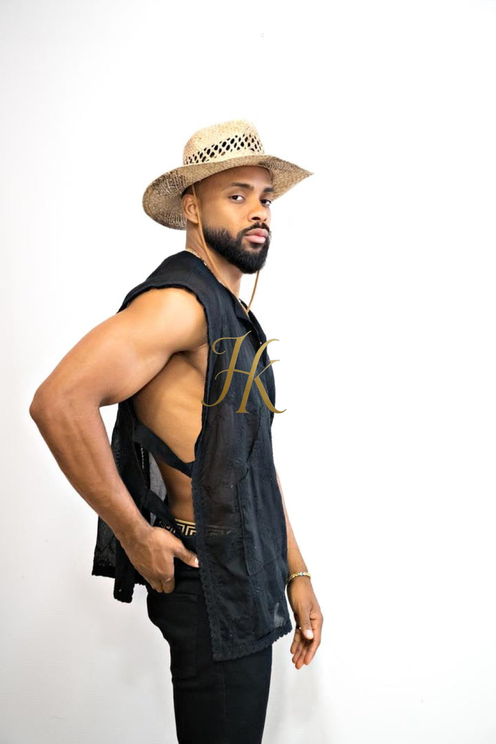 Handmade men's sleeveless tank top, Earthy Top Shirt, Tribal Jungle Natural Savage Neck Festival Rave hippie top Nomadic Primiti - kayibstrore