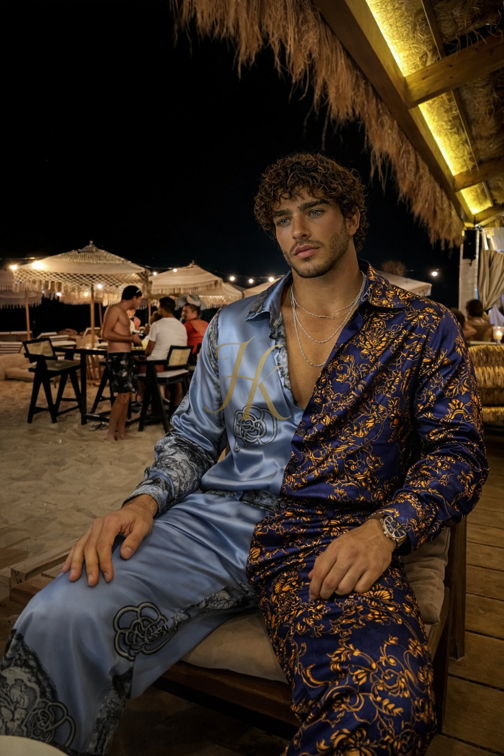 Imperial Contrast Silk Set – Men’s Statement Shirt & Pants - kayibstrore