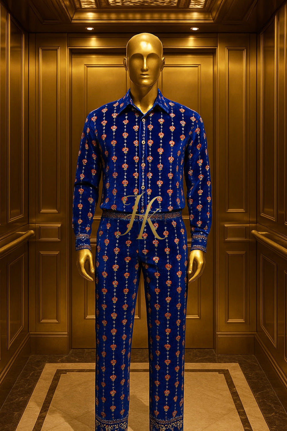 Conjunto de vestido de seda de lujo para hombre rojo
