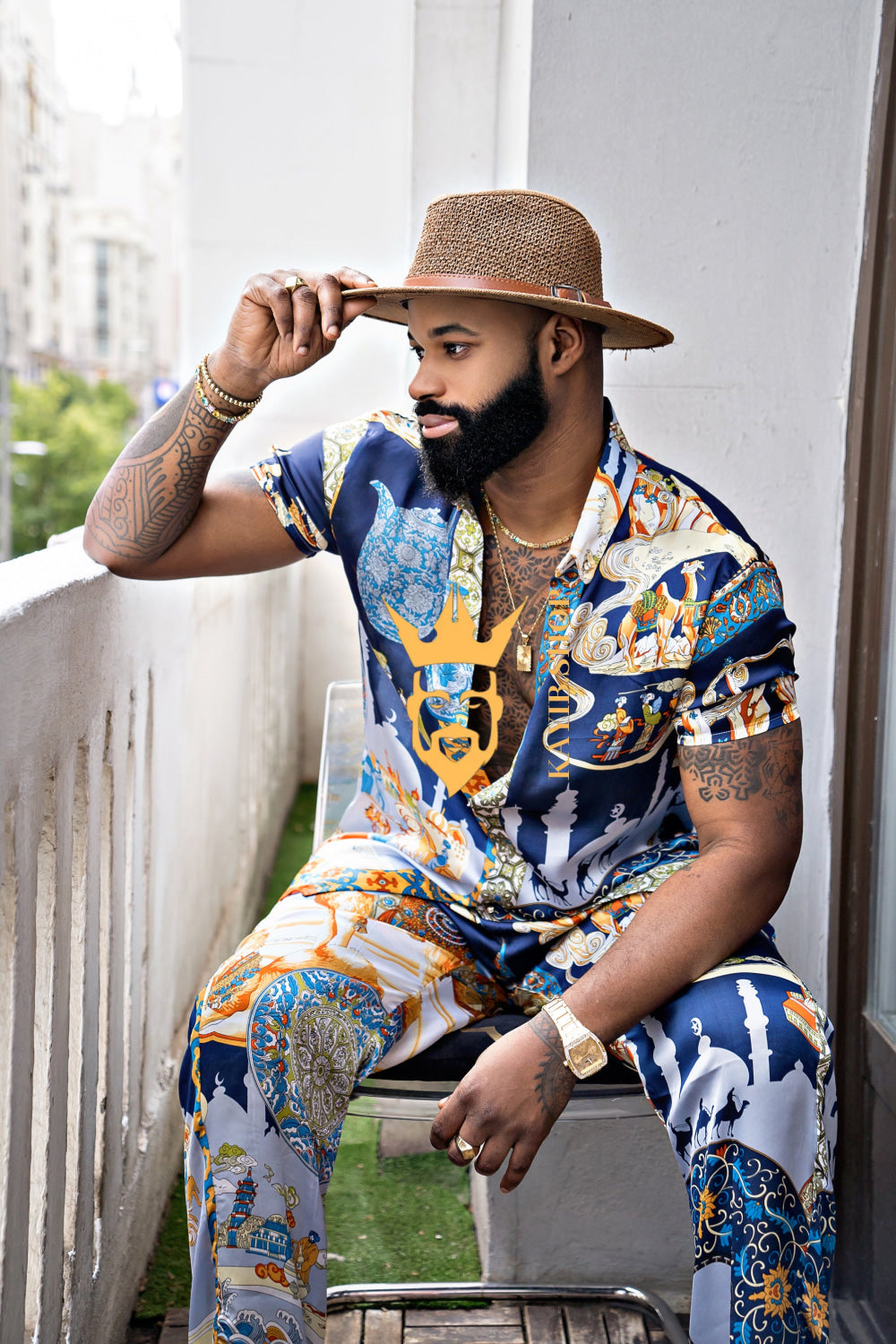 Men's Luxury Silk Rave Wear Set - kayibstrore