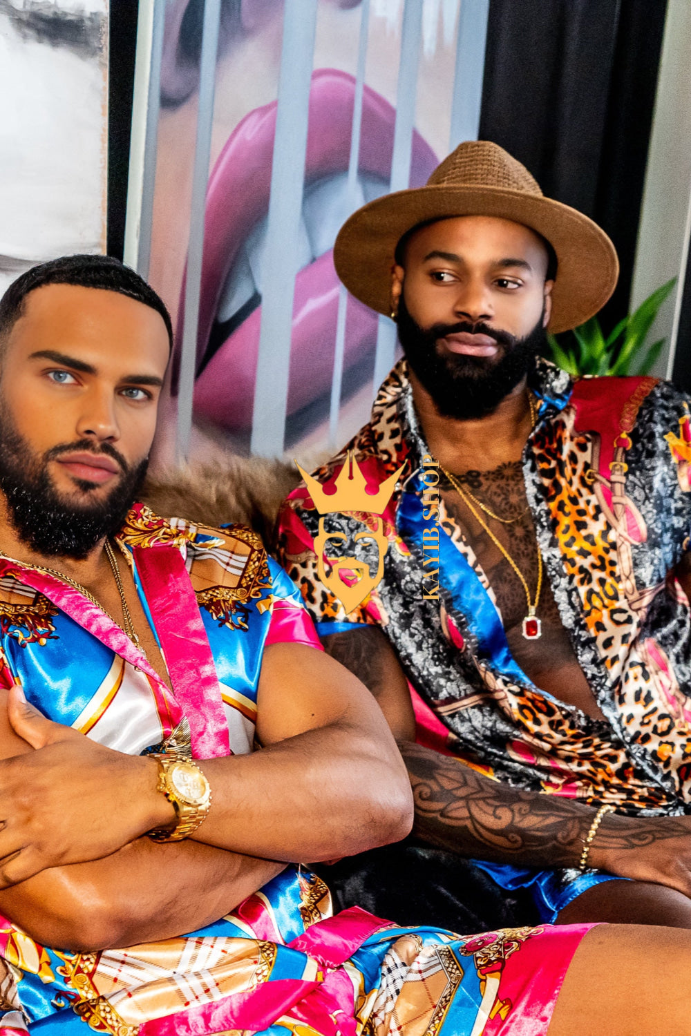 Luxury Boho Silk Shirt Set - Festival Outfit, Boho Handmade Men's Fashion clothes - kayibstrore