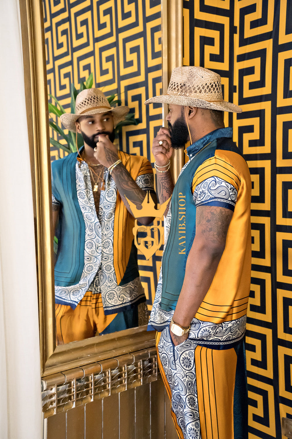 Summer Ready: Men's Silk Shirt and Pant Set - kayibstrore