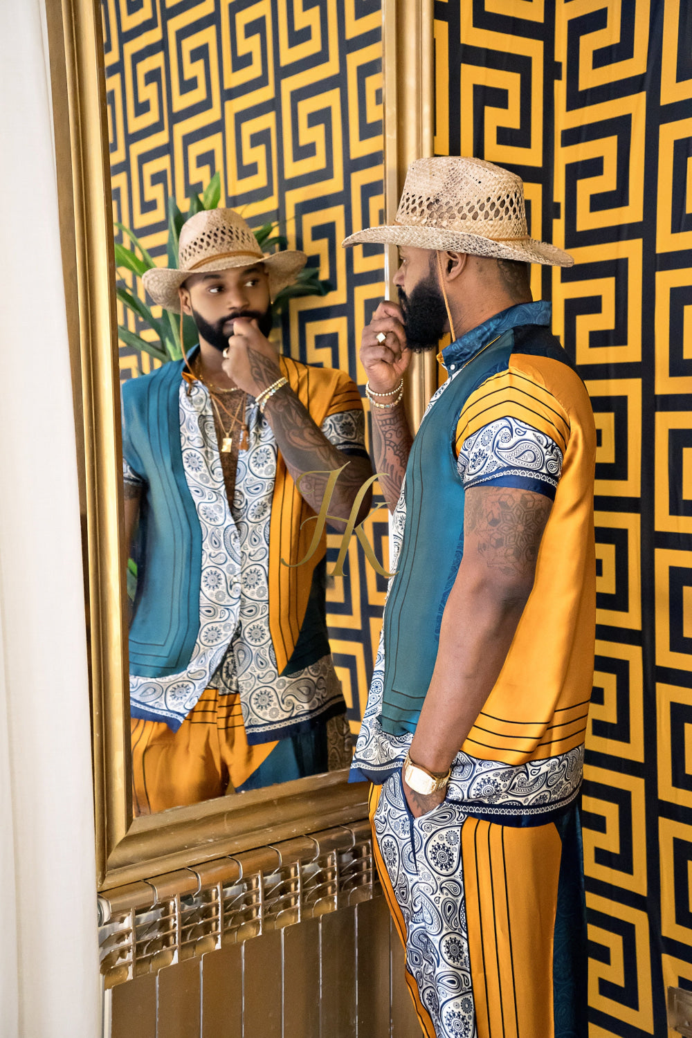 Summer Ready: Men's Silk Shirt and Pant Set - kayibstrore