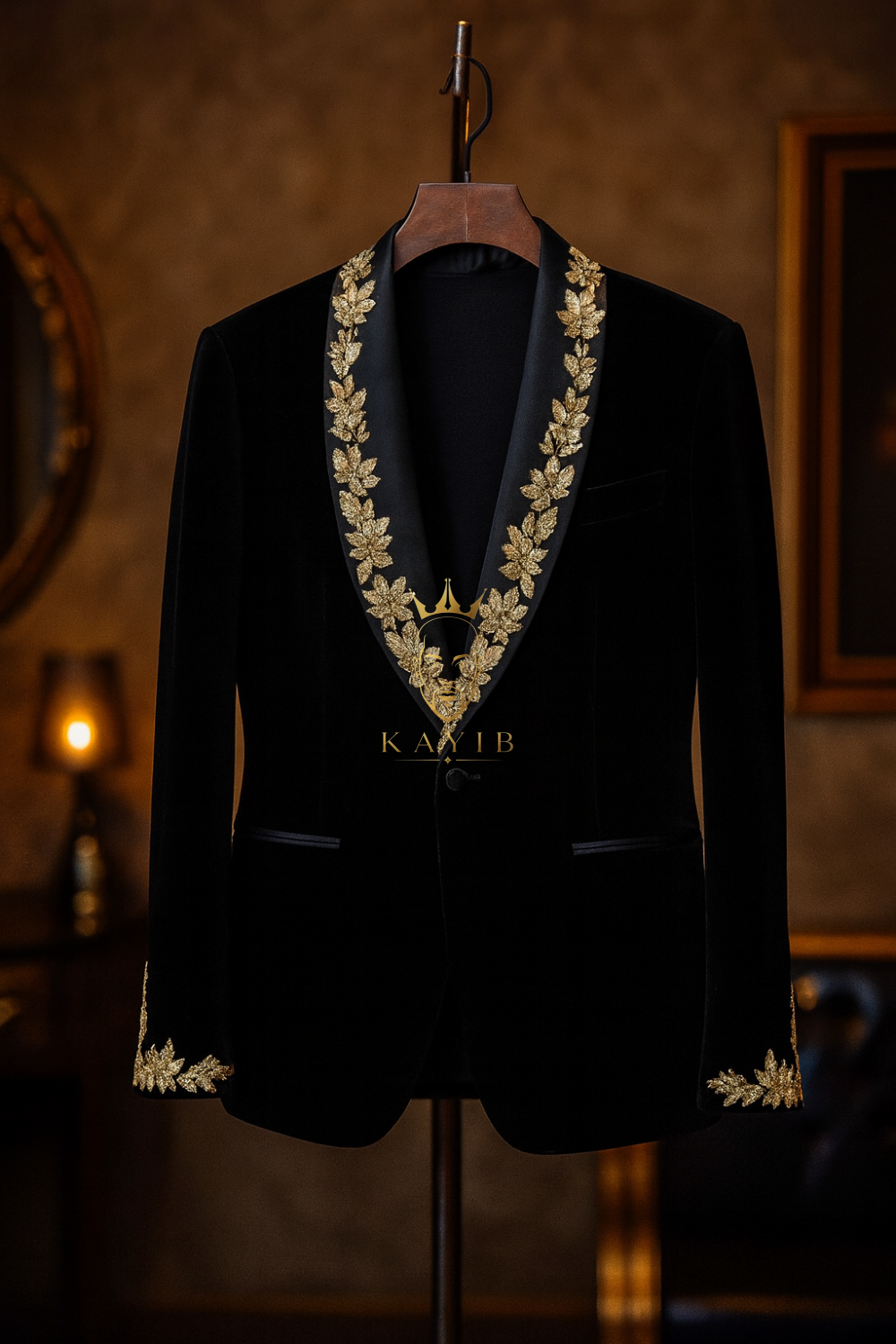 Men’s Velvet Wedding Tuxedo – Slim Fit Shawl Lapel Suit for Ceremony & Formal Events