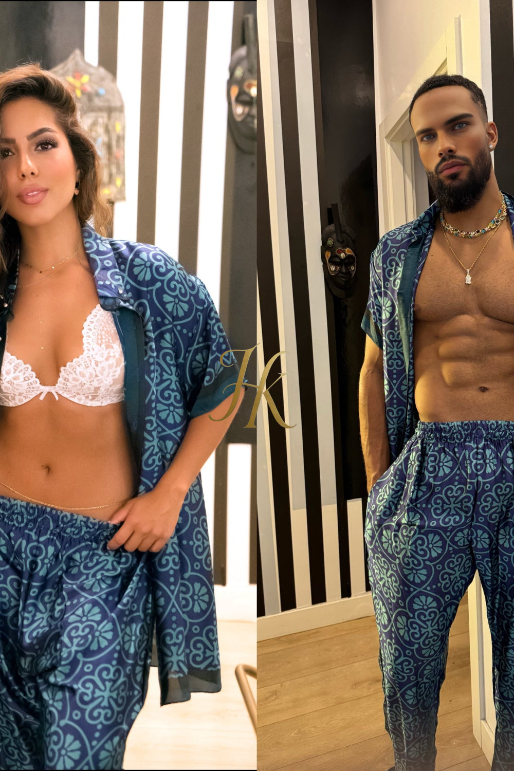Couple Inspo Silk Set – Modern Romance, Timeless Fashion - kayibstrore