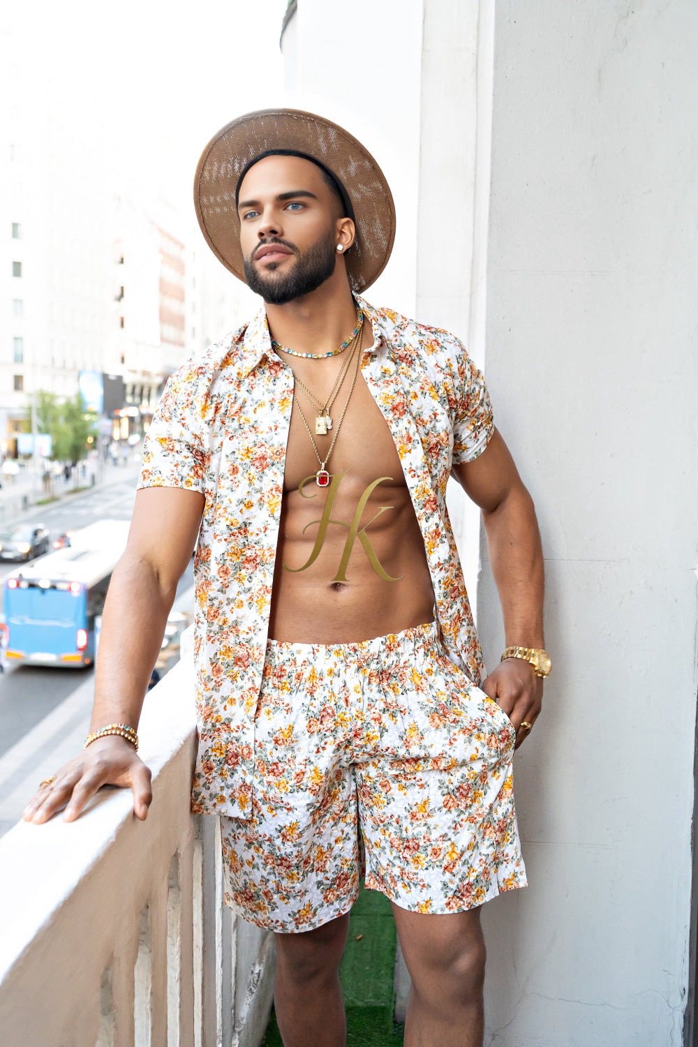 Flower Fashion Spring/Summer Men's Lace Two-Piece Clothing - kayibstrore