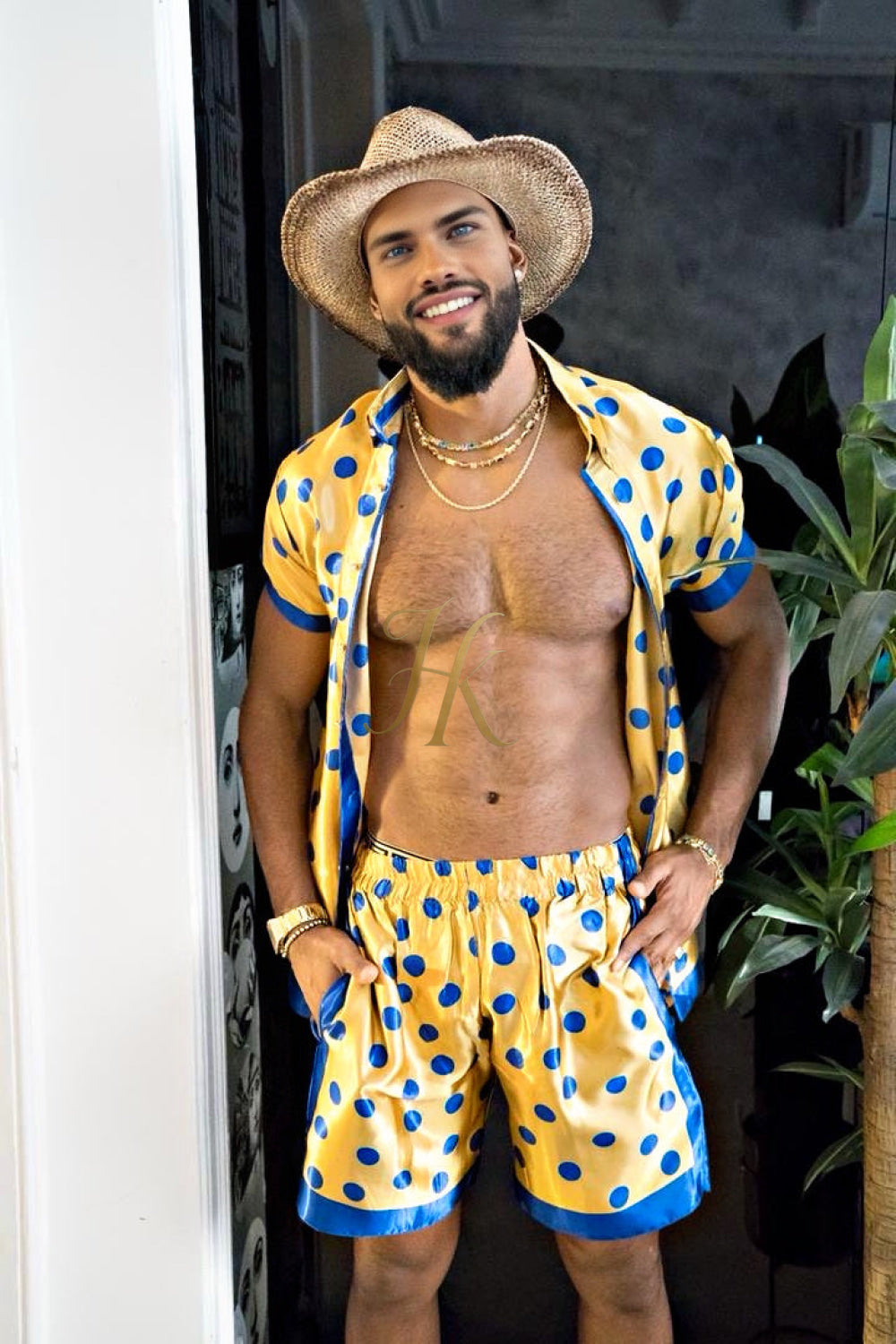 Men's Silk Set - Elevate Your Style with Le Barroco Print - Perfect for Couples and Special Occasions - kayibstrore