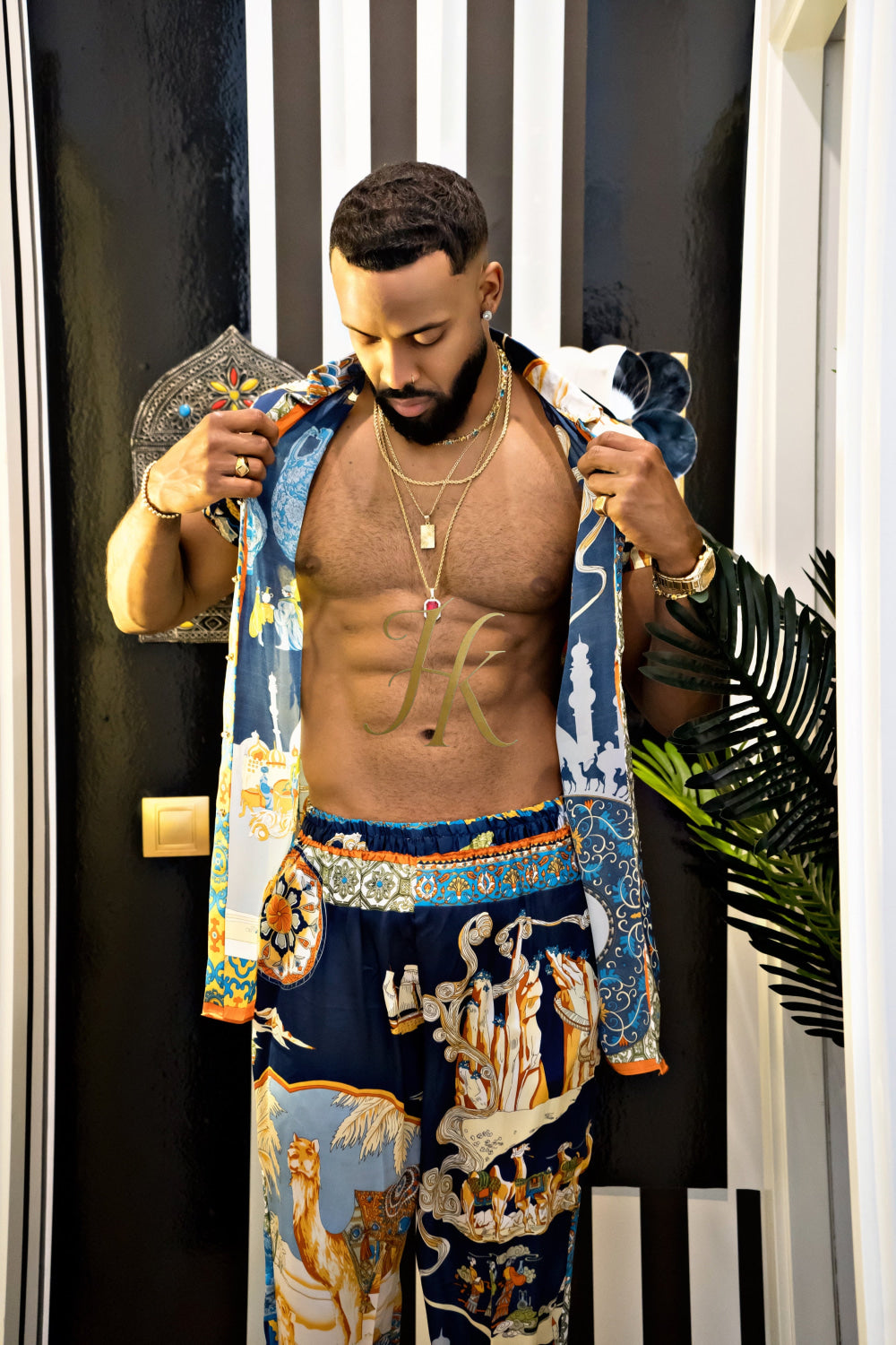 Luxury Men's Silk Summer Set outfits - kayibstrore