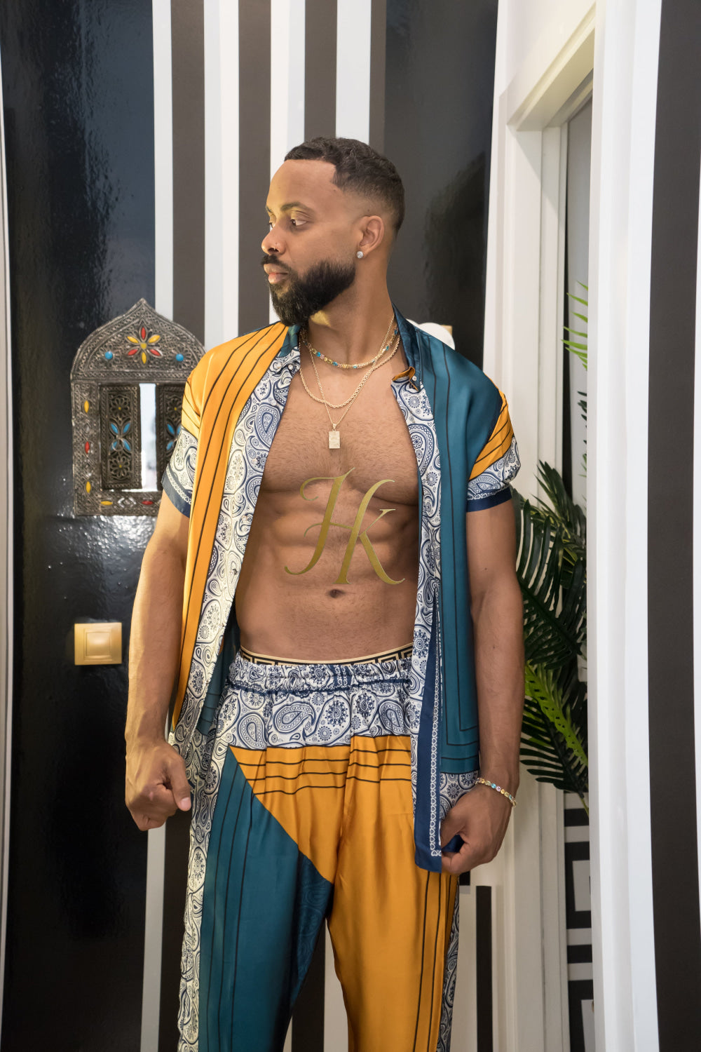 Summer Ready: Men's Silk Shirt and Pant Set - kayibstrore