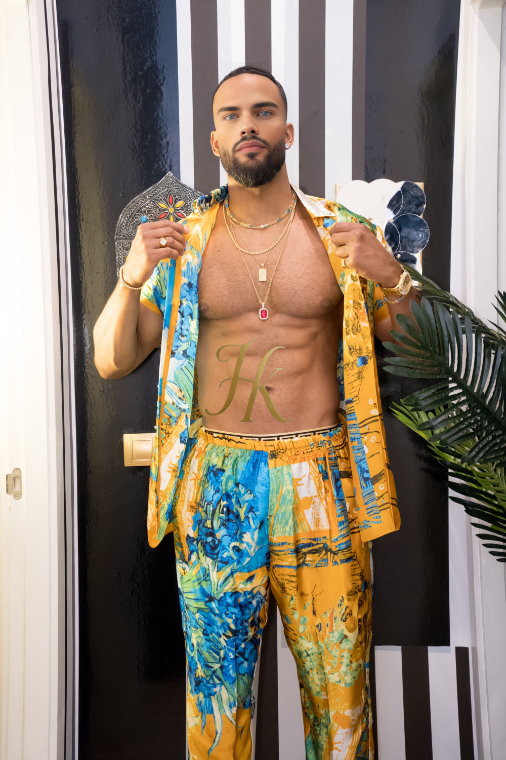 Luxurious Men's Silk Set Pants outfits - kayibstrore
