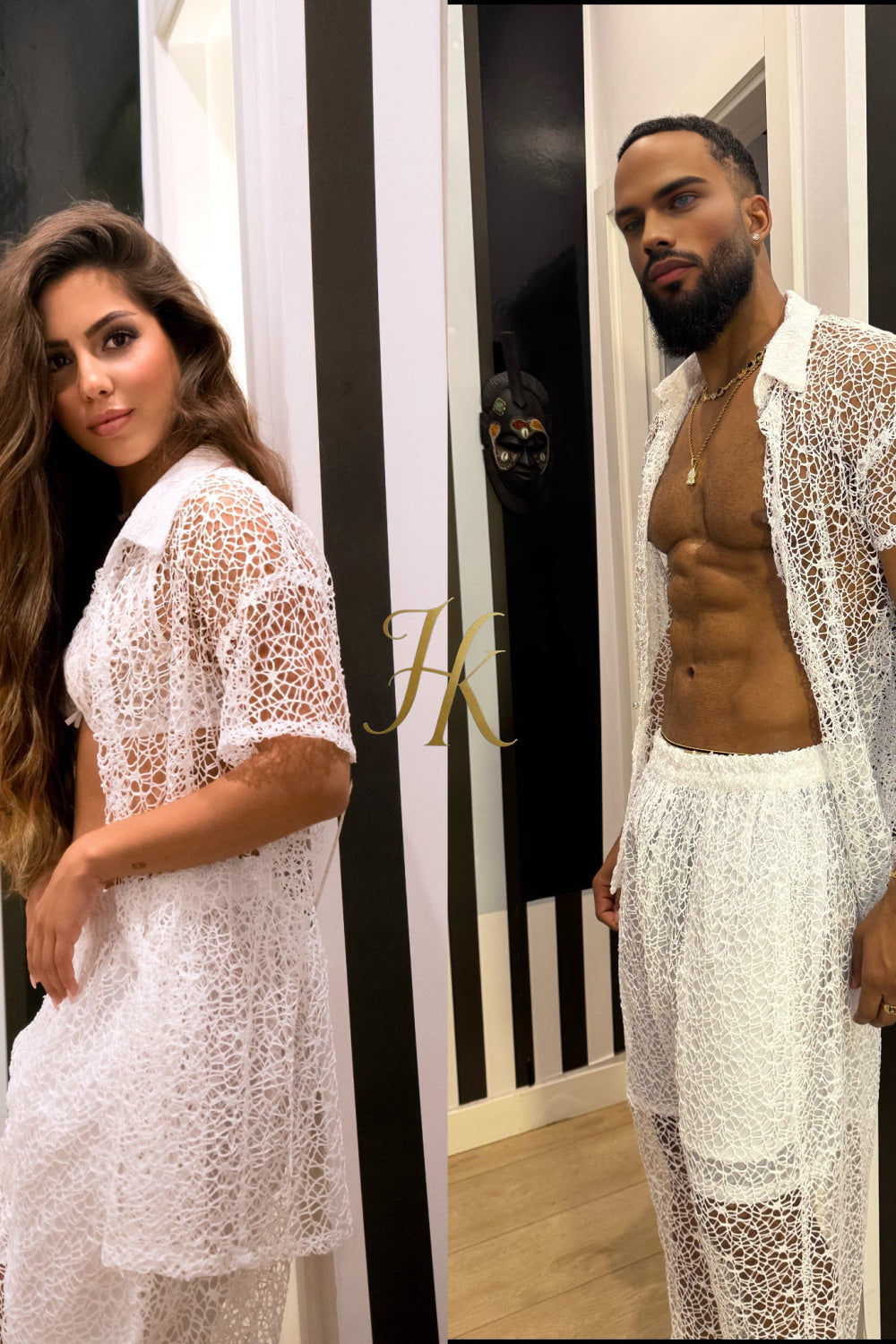Silk Couple Outfit – Chic Matching Set for Trendy Couples - kayibstrore