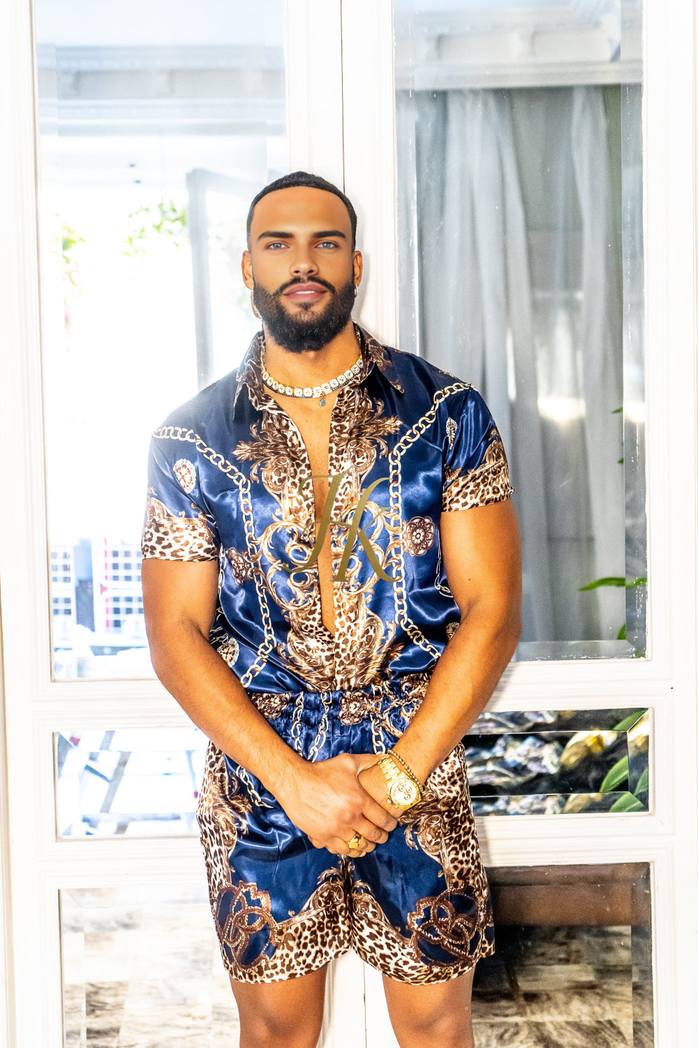 Luxury Boho Silk Shirt Set - Festival Outfit, Boho Handmade Men's Fashion - kayibstrore