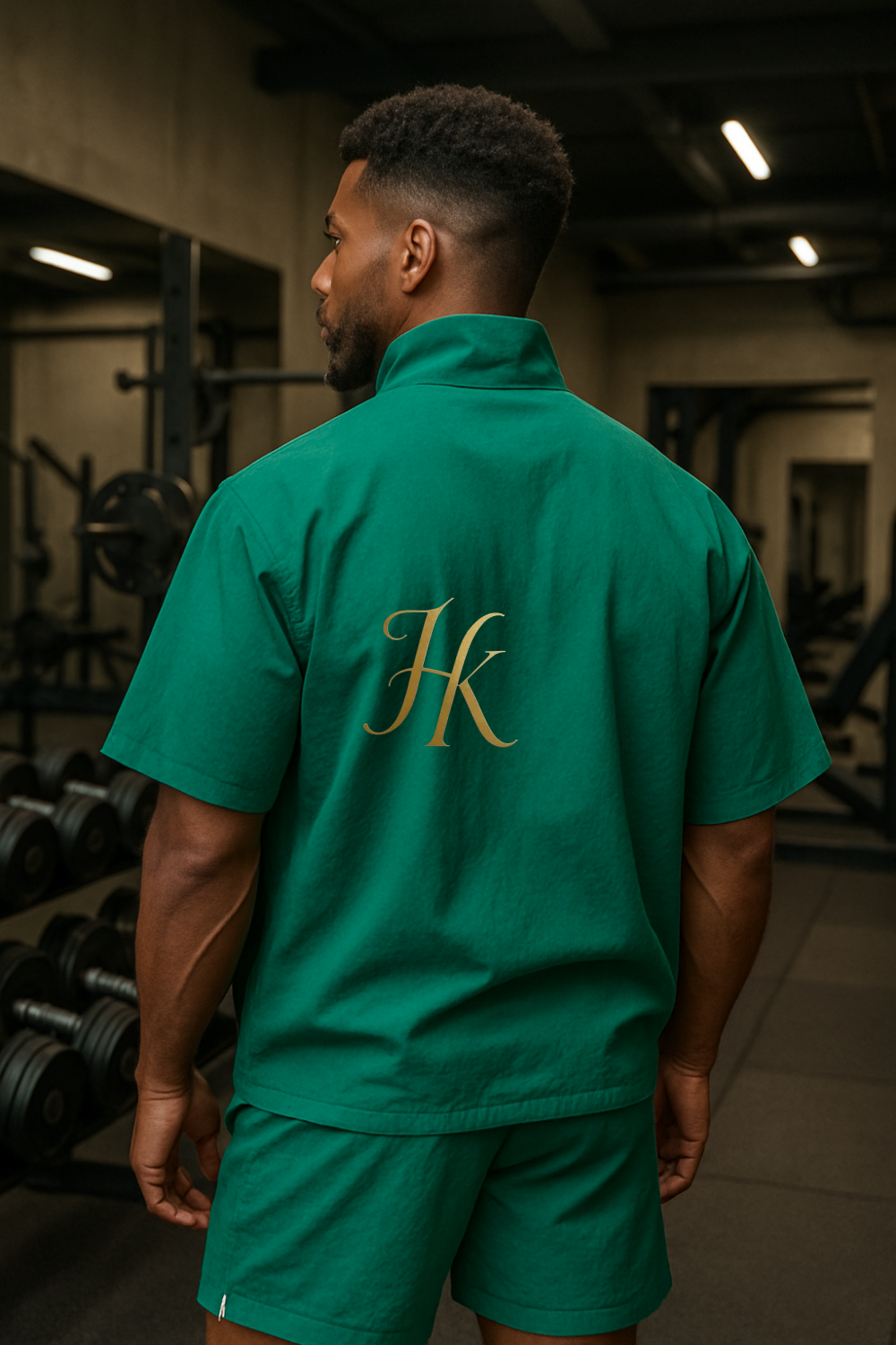 Men’s Casual Summer Tracksuit – 2PCS Short Sleeve Top & Shorts Set Green