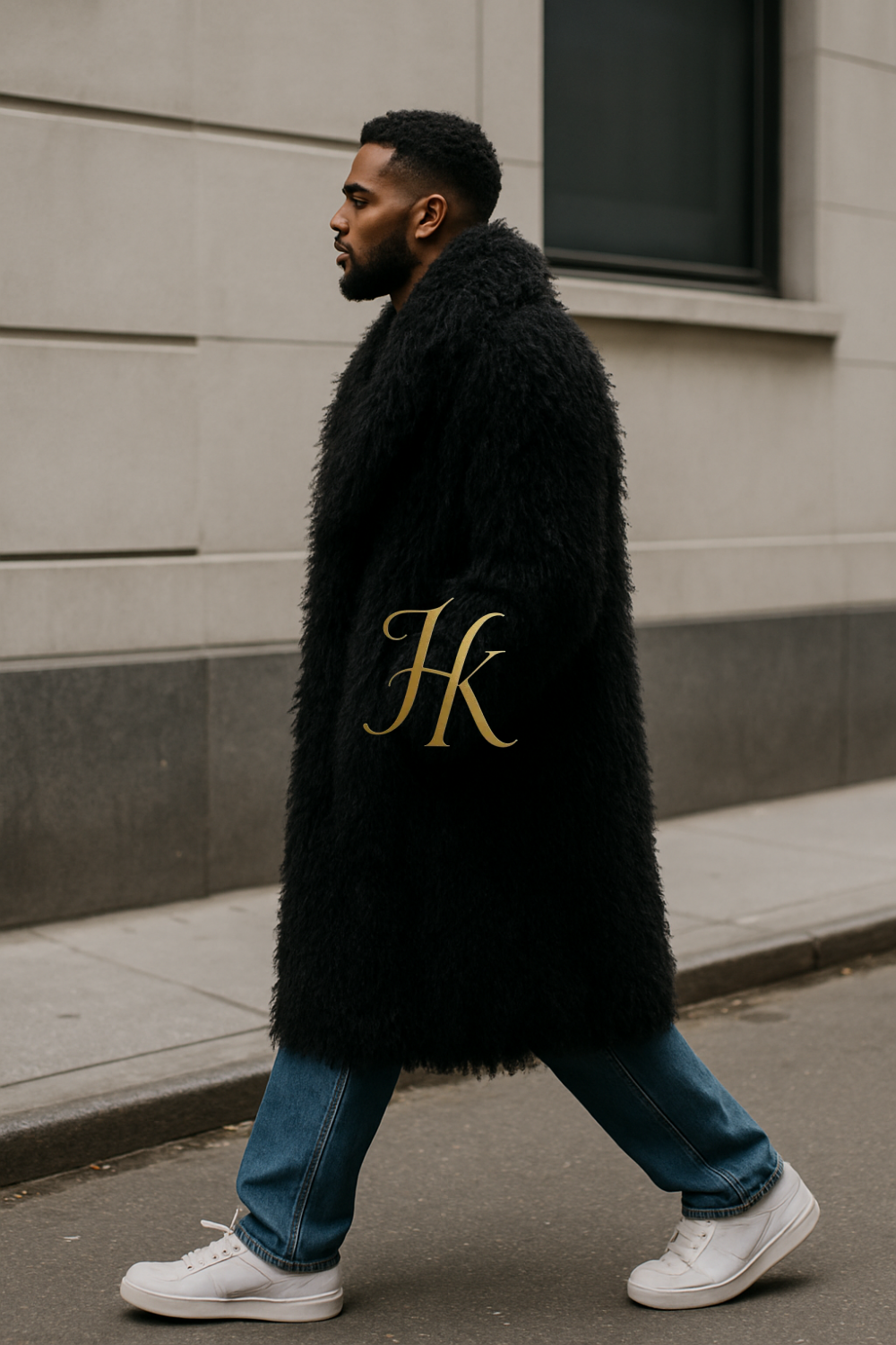 Men’s Natural Sheepskin Fur Coat – Extra Long Full-Skin Real Fur Luxury Mongolian Jacket