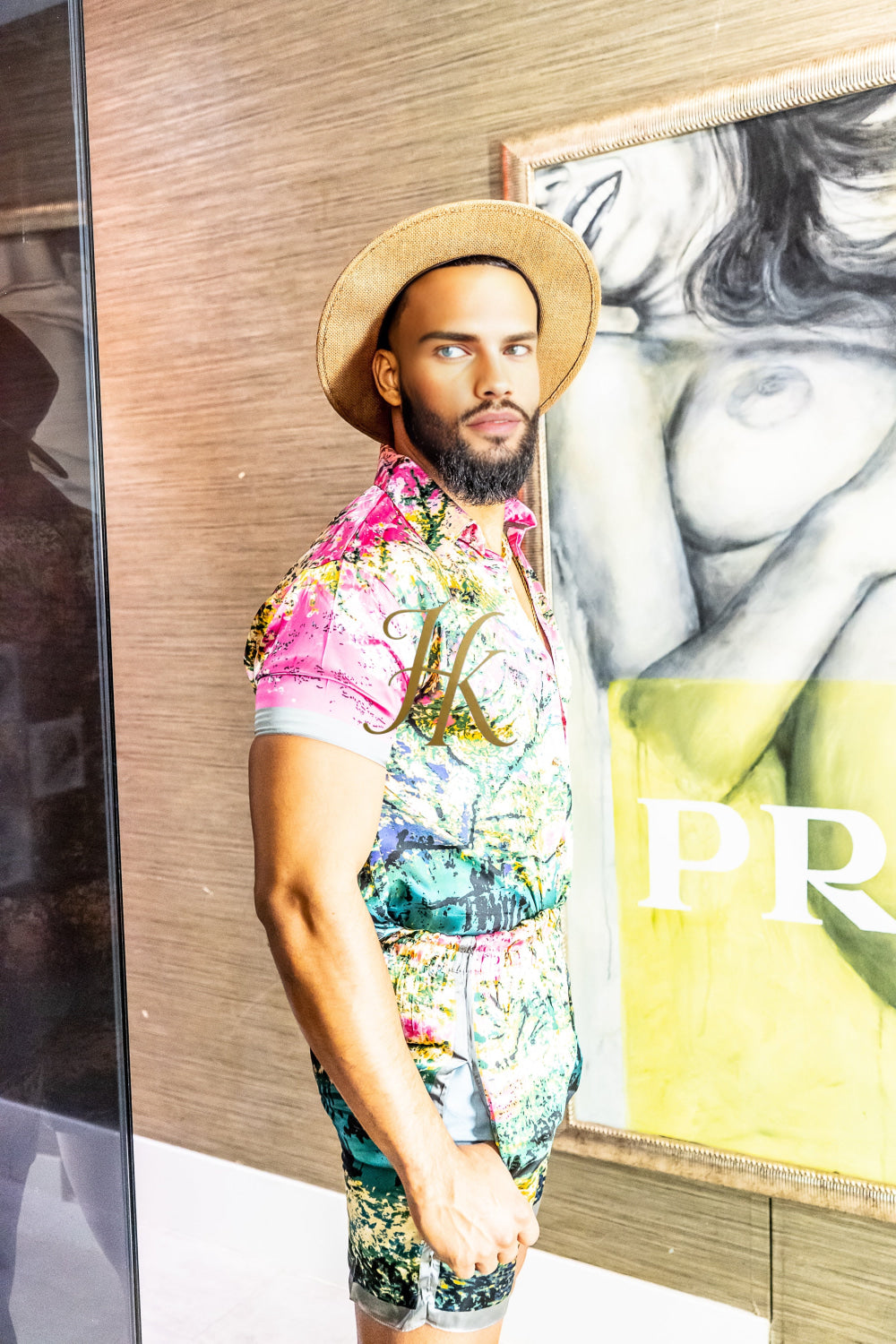 Luxury Boho Silk Shirt Set - Festival Outfit, Boho Handmade Men's Fashion - kayibstrore