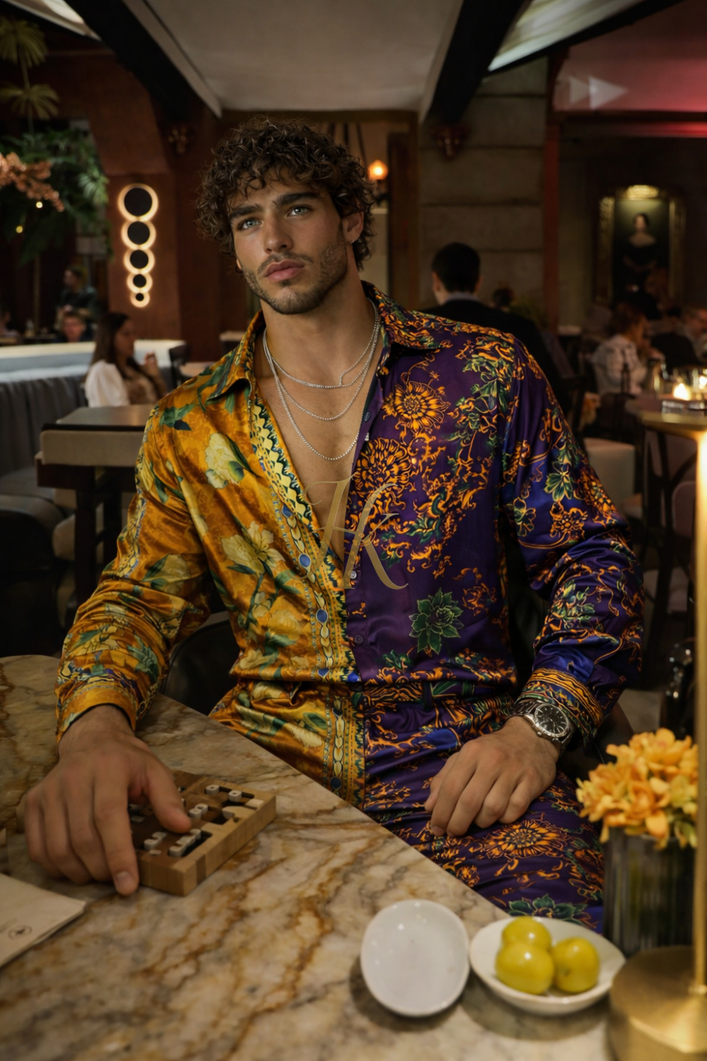 Men’s Silk Resort Set – Refined Shirt & Pants Outfit - kayibstrore