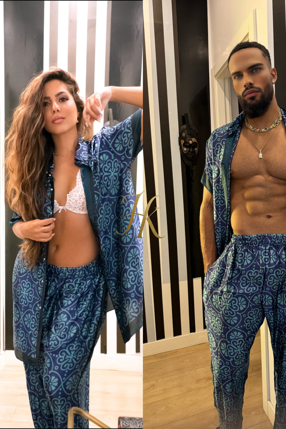 Couple Inspo Silk Set – Modern Romance, Timeless Fashion - kayibstrore