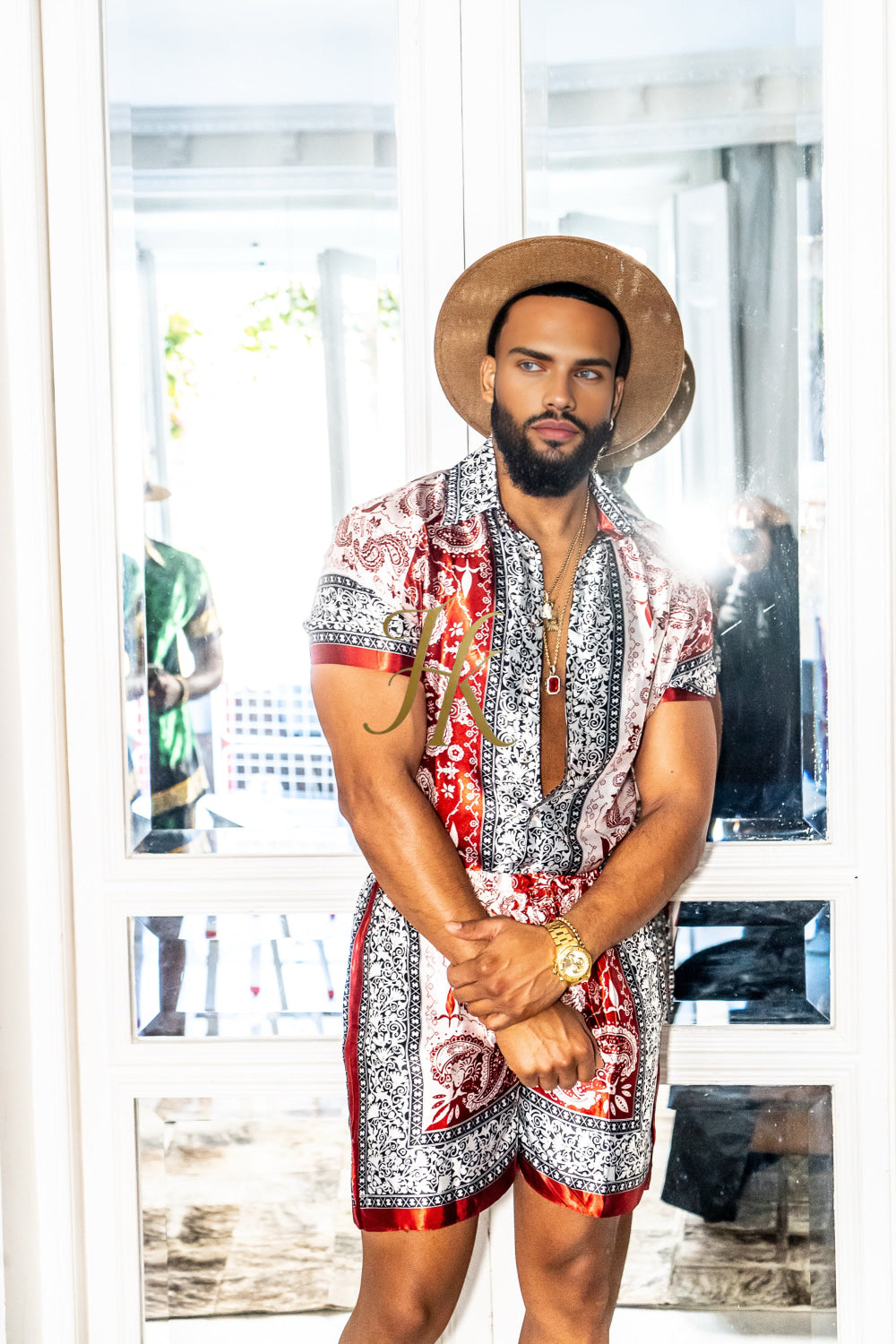 Luxury Boho Silk Shirt Set - Festival Outfit, Handmade Men's Fashion - kayibstrore