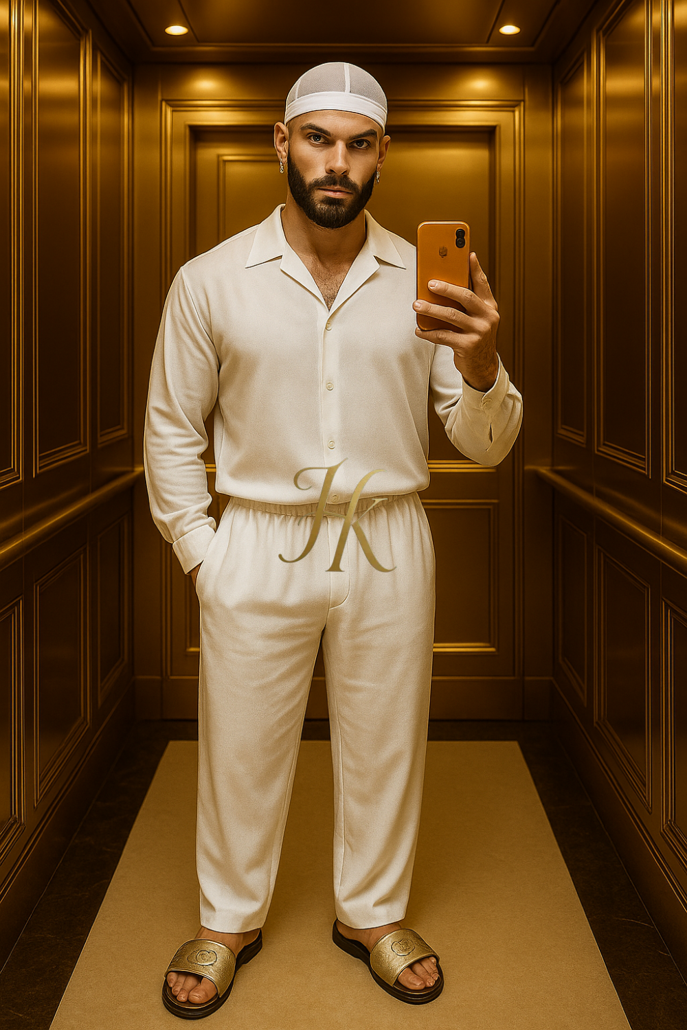 Conjunto de vestido de seda de lujo para hombre rojo