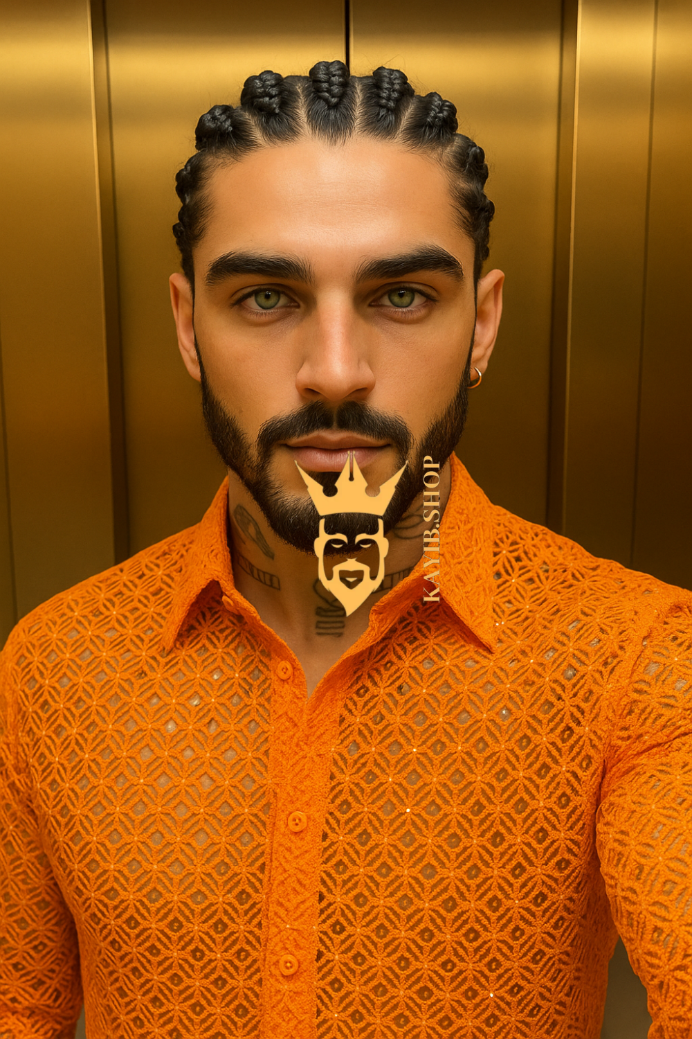 Men’s Luxury Lace Set – High-Quality Water-Soluble Sequin Embroidered Shirt & Pants