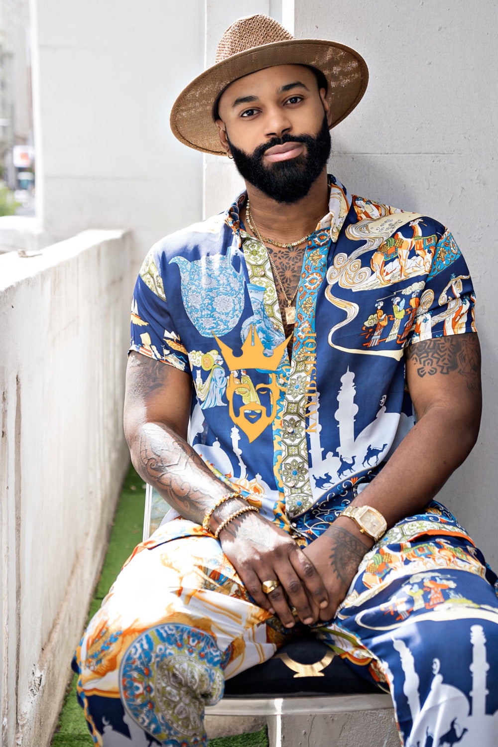 Men's Luxury Silk Rave Wear Set - kayibstrore