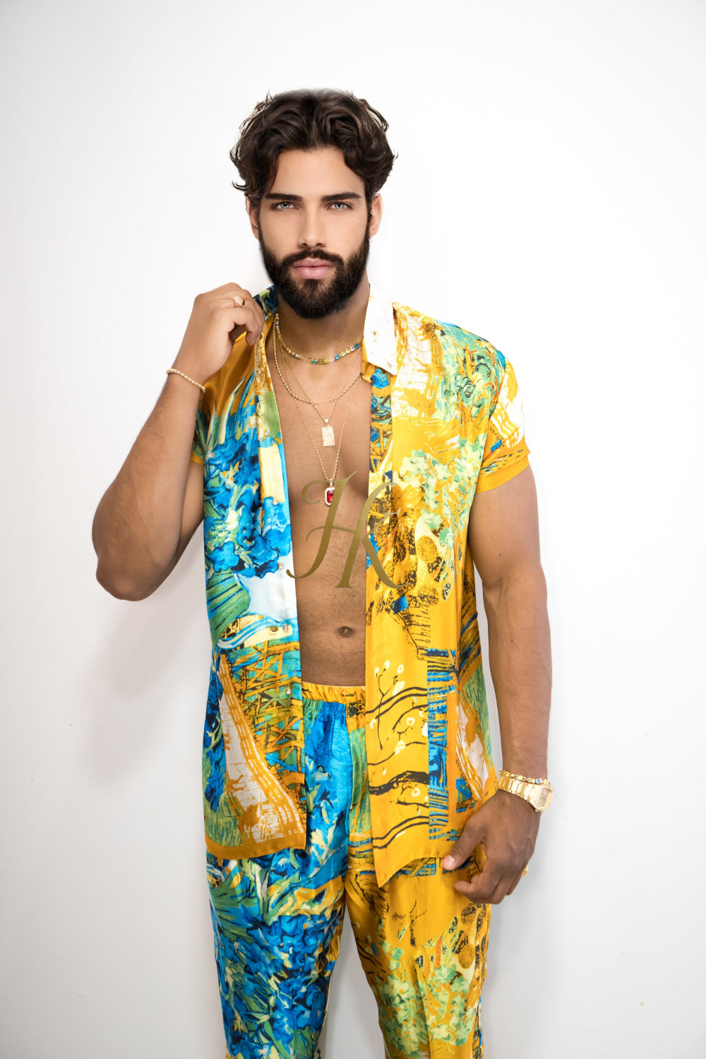 Handmade Outfits: Boho Men's Luxury Silk Set - kayibstrore
