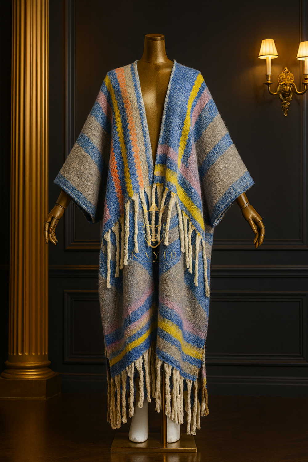 Men’s Knitted Tassel Cardigan Coat – Thick Warm Christmas & Party Fashion - One size