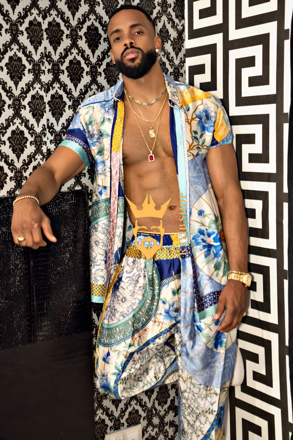 Luxury Men's Silk Party Outfits set - kayibstrore