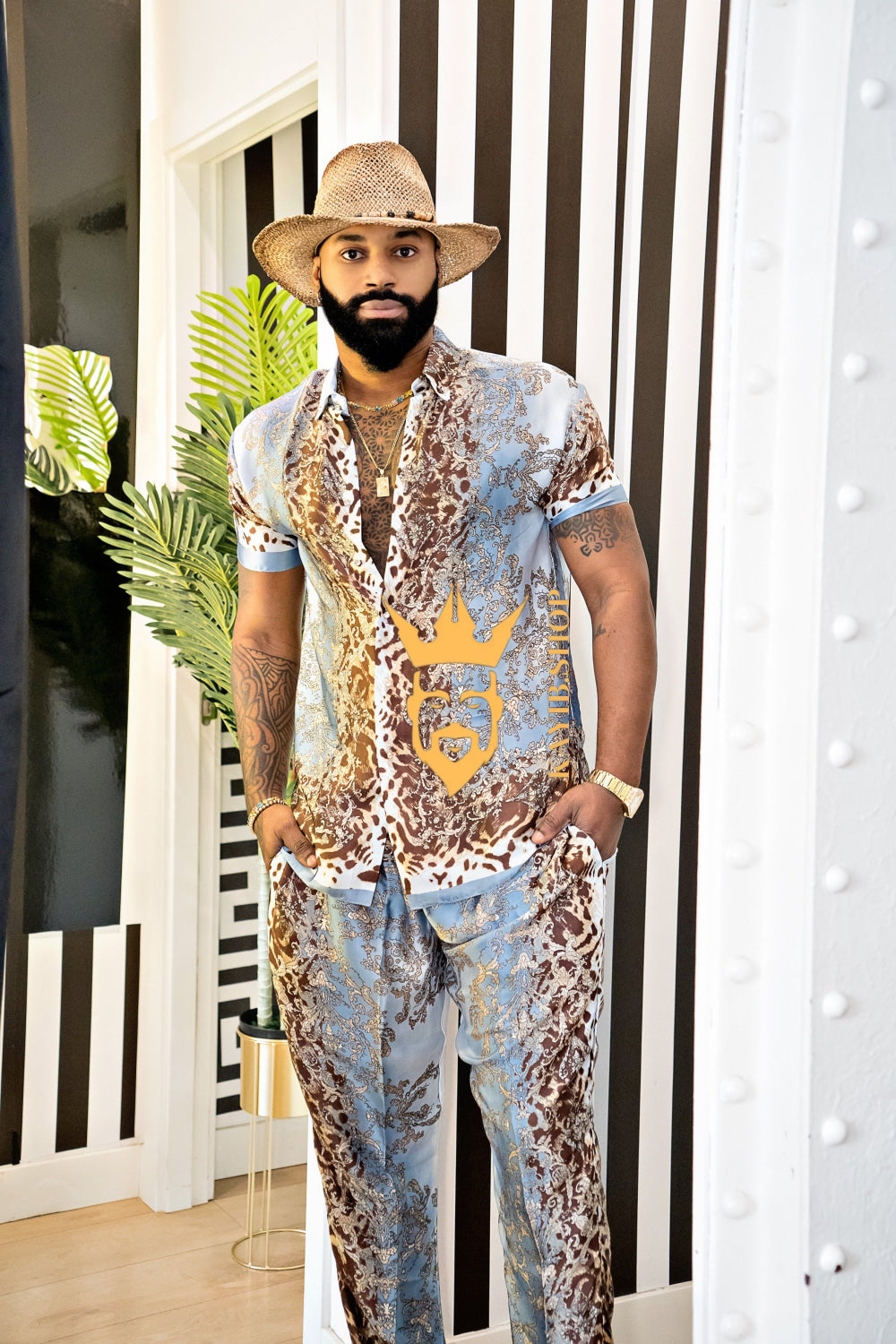 Elevate Your Summer Style: Men's Luxury Silk Set - kayibstrore