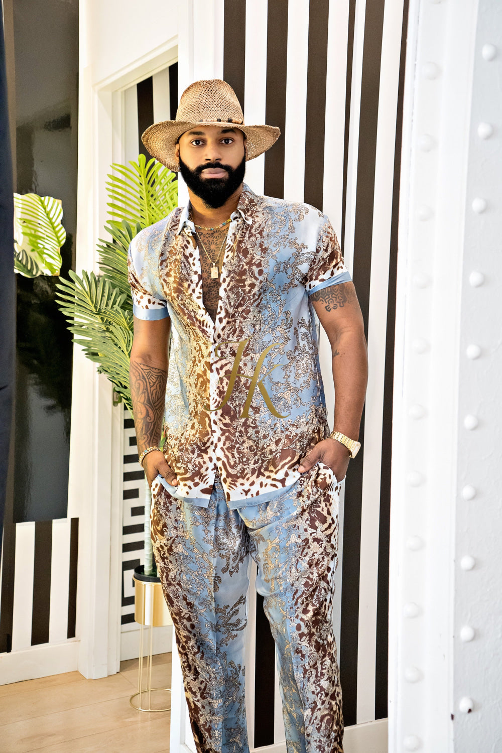 Elevate Your Summer Style: Men's Luxury Silk Set - kayibstrore