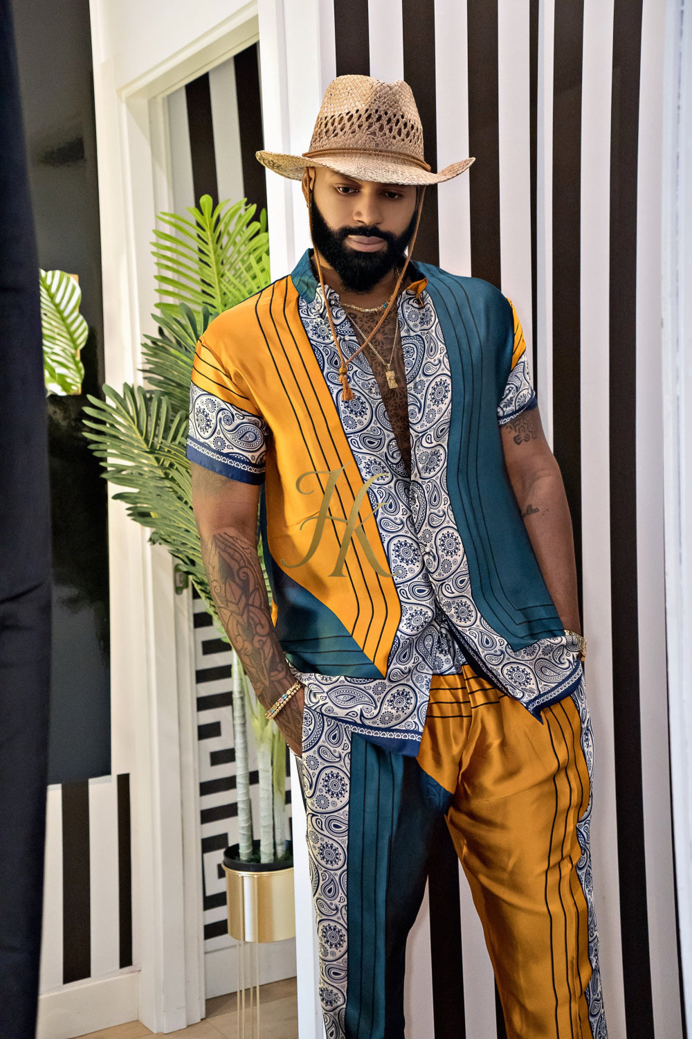 Summer Ready: Men's Silk Shirt and Pant Set - kayibstrore