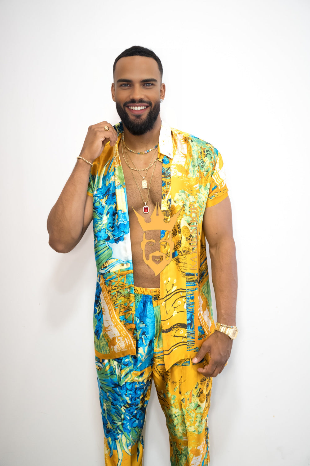 Luxurious Handmade Men's Silk Set Pants - kayibstrore