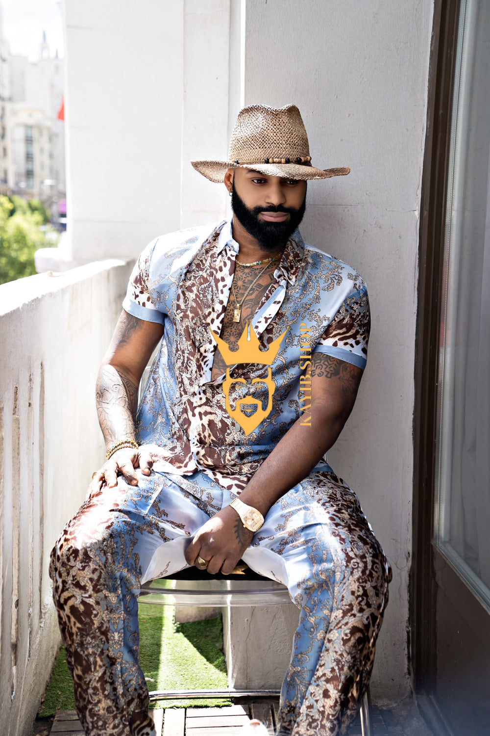 Elevate Your Summer Style: Men's Luxury Silk Set - kayibstrore