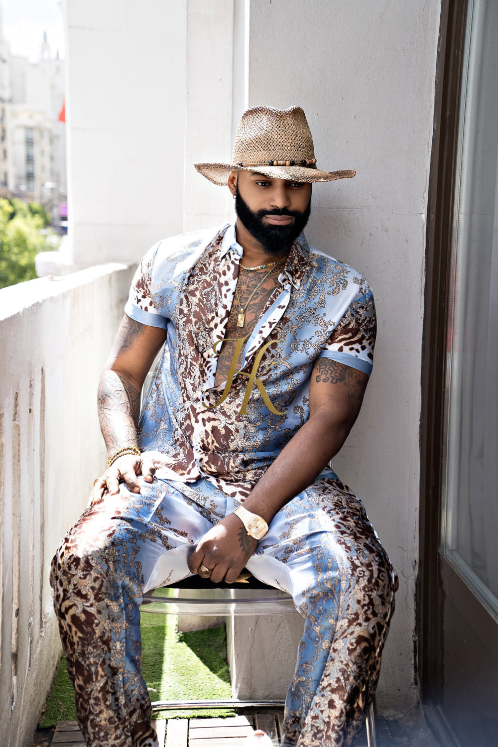 Elevate Your Summer Style: Men's Luxury Silk Set - kayibstrore