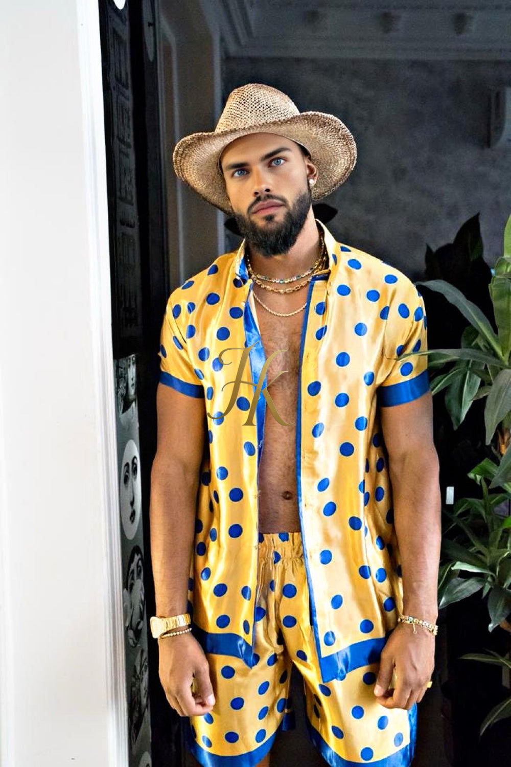 Men's Silk Set - Elevate Your Style with Le Barroco Print - Perfect for Couples and Special Occasions - kayibstrore