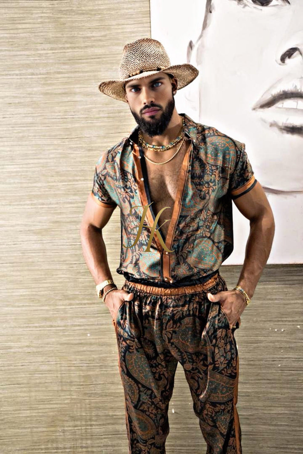 Luxury Men's Silk Summer Set outfits - kayibstrore