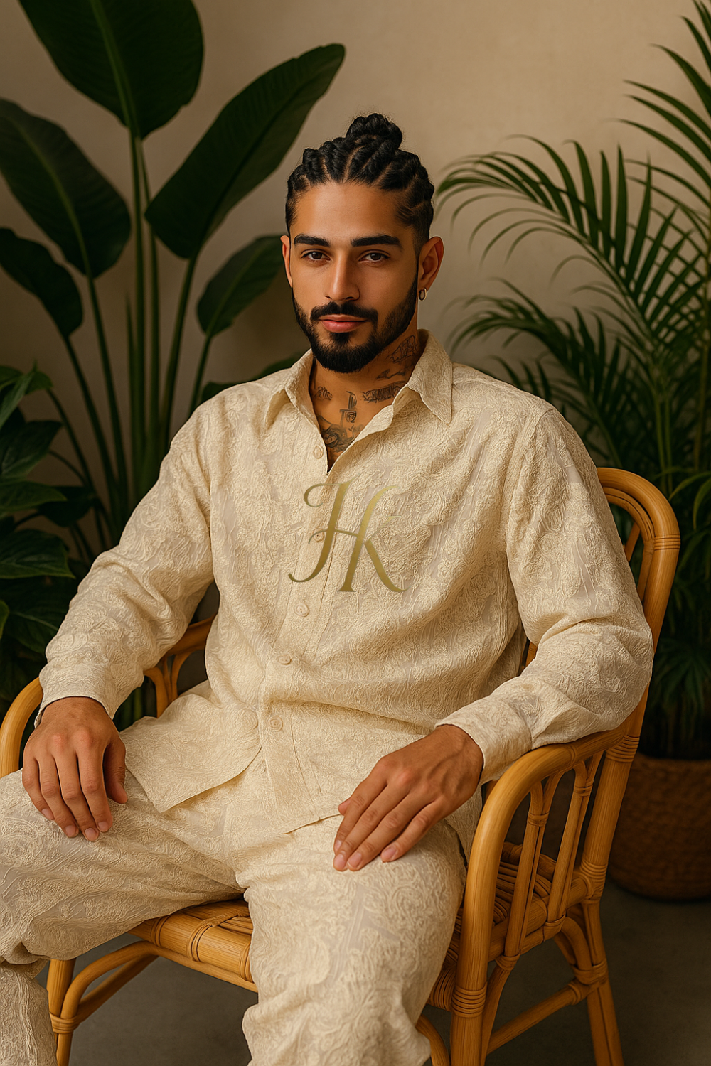 Conjunto de vestido de seda de lujo para hombre rojo